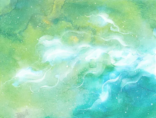 Turquoise Watercolor Nebula